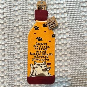 Primitives by Kathy Red and Yellow Cat Wine Bottle Cover